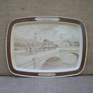 Vintage Pepsi Cola Zanesville Ohio Y Bridge Metal Tray